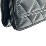 シャネル CHANEL ハートロックチェーンウォレット AP3285 ブラック ゴールド金具 ラムスキン レディース ショルダーバッグ