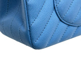 シャネル CHANEL Vステッチマトラッセ23 A01113 27番台 ブルー ゴールド金具 キャビアスキン レディース ショルダーバッグ