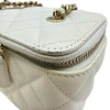 シャネル CHANEL バニティチェーンショルダー AP1341 ホワイト ゴールド金具 キャビアスキン レディース ショルダーバッグ