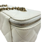 シャネル CHANEL バニティチェーンショルダー AP1341 ホワイト ゴールド金具 キャビアスキン レディース ショルダーバッグ