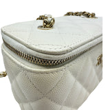 シャネル CHANEL バニティチェーンショルダー AP1341 ホワイト ゴールド金具 キャビアスキン レディース ショルダーバッグ
