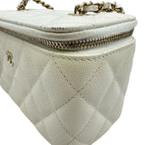 シャネル CHANEL バニティチェーンショルダー AP1341 ホワイト ゴールド金具 キャビアスキン レディース ショルダーバッグ