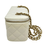 シャネル CHANEL バニティチェーンショルダー AP1341 ホワイト ゴールド金具 キャビアスキン レディース ショルダーバッグ