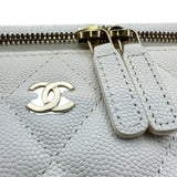 シャネル CHANEL バニティチェーンショルダー AP1341 ホワイト ゴールド金具 キャビアスキン レディース ショルダーバッグ