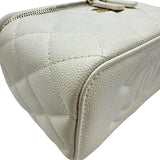 シャネル CHANEL バニティチェーンショルダー AP1341 ホワイト ゴールド金具 キャビアスキン レディース ショルダーバッグ