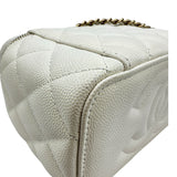 シャネル CHANEL バニティチェーンショルダー AP1341 ホワイト ゴールド金具 キャビアスキン レディース ショルダーバッグ