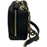 シャネル CHANEL マトラッセミニカメラバッグ ブラック ゴールド金具 キャビアスキン レディース ショルダーバッグ