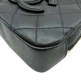 シャネル CHANEL マトラッセミニカメラバッグ ブラック ゴールド金具 キャビアスキン レディース ショルダーバッグ