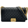 シャネル CHANEL ボーイシャネル A67086 ブラック ゴールド金具 キャビアスキン レディース ショルダーバッグ