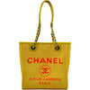 シャネル CHANEL ドーヴィルトートPM A66939 31番台 イエロー シルバー金具 キャンバス レディース トートバッグ