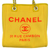 シャネル CHANEL ドーヴィルトートPM A66939 31番台 イエロー シルバー金具 キャンバス レディース トートバッグ
