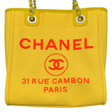 シャネル CHANEL ドーヴィルトートPM A66939 31番台 イエロー シルバー金具 キャンバス レディース トートバッグ