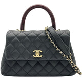シャネル CHANEL ココハンドルXS A92990 31番台 ブラック ゴールド金具 キャビアスキン/リザード レディース ショルダーバッグ