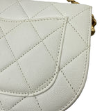 シャネル CHANEL マトラッセチェーンショルダーバッグ AS2484 ホワイト ゴールド金具 キャビアスキン レディース ショルダーバッグ