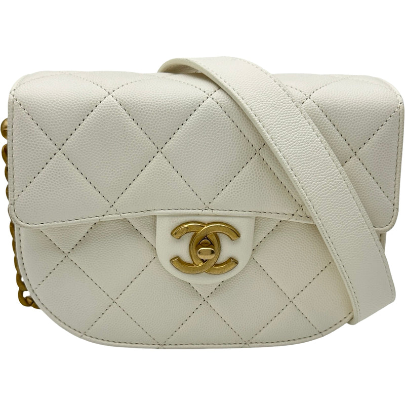 シャネル マトラッセ ホワイト キルティング ショルダー バッグ シャネル CHANEL マトラッセチェーンショルダーバッグ AS2484 ホワイト