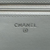 シャネル CHANEL ココロック チェーンウォレット A80766 22番台 シルバー シルバー金具 エナメル レディース ショルダーバッグ
