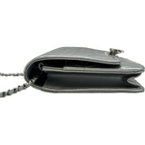シャネル CHANEL ココロック チェーンウォレット A80766 22番台 シルバー シルバー金具 エナメル レディース ショルダーバッグ