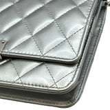 シャネル CHANEL ココロック チェーンウォレット A80766 22番台 シルバー シルバー金具 エナメル レディース ショルダーバッグ