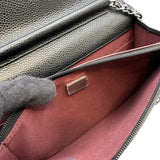 シャネル CHANEL マトラッセチェーンウォレット AP0250 ブラック シルバー金具 キャビアスキン レディース ショルダーバッグ
