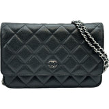 シャネル CHANEL マトラッセチェーンウォレット AP0250 ブラック シルバー金具 キャビアスキン レディース ショルダーバッグ