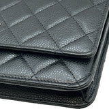 シャネル CHANEL マトラッセチェーンウォレット AP0250 ブラック シルバー金具 キャビアスキン レディース ショルダーバッグ