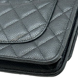 シャネル CHANEL マトラッセチェーンウォレット AP0250 ブラック シルバー金具 キャビアスキン レディース ショルダーバッグ
