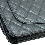 シャネル CHANEL マトラッセチェーンウォレット AP0250 ブラック シルバー金具 キャビアスキン レディース ショルダーバッグ