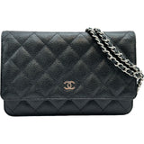 シャネル CHANEL マトラッセチェーンウォレット AP0250 ブラック シルバー金具 キャビアスキン レディース ショルダーバッグ