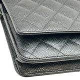 シャネル CHANEL マトラッセチェーンウォレット AP0250 ブラック シルバー金具 キャビアスキン レディース ショルダーバッグ