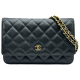 シャネル CHANEL マトラッセチェーンウォレット AP0250 ブラック ゴールド金具 キャビアスキン レディース ショルダーバッグ