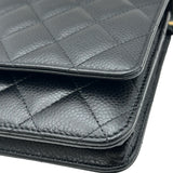 シャネル CHANEL マトラッセチェーンウォレット AP0250 ブラック ゴールド金具 キャビアスキン レディース ショルダーバッグ