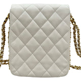 シャネル CHANEL マトラッセ ショルダーバッグ ホワイト ゴールド金具 キャビアスキン レディース ショルダーバッグ