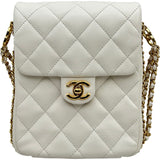 シャネル CHANEL マトラッセ ショルダーバッグ ホワイト ゴールド金具 キャビアスキン レディース ショルダーバッグ