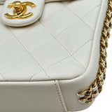 シャネル CHANEL マトラッセ ショルダーバッグ ホワイト ゴールド金具 キャビアスキン レディース ショルダーバッグ