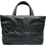 サンローラン SAINT LAURENT ワイドロゴトートバッグ 756269 ブラック ナッパレザー レディース トートバッグ