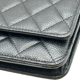 シャネル CHANEL マトラッセチェーンウォレット AP0250 ブラック ゴールド金具 キャビアスキン レディース ショルダーバッグ