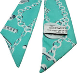 ティファニー TIFFANY＆CO リターントゥティファニースカーフ ライトブルー シルク レディース スカーフ