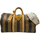 ルイ・ヴィトン LOUIS VUITTON キーポル・バンドリエール 50 LV×NIGO M45967 ブラウン モノグラム ・ストライプ ユニセックス ボストンバッグ