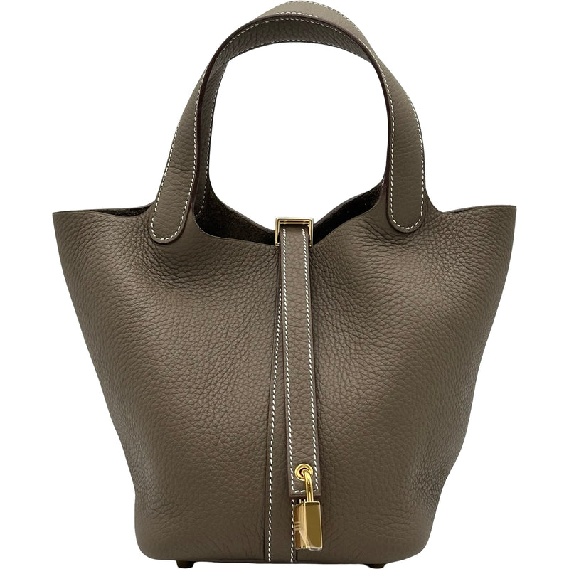 【極美品】HERMES ピコタンロック PM エトゥープ ハンドバッグ U刻印 エルメス HERMES ピコタンロックPM G刻印 エトゥープ ゴールド金具