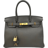 エルメス HERMES バーキン30 Y刻印 グリスエタン ピンクゴールド金具 トゴ レディース ハンドバッグ