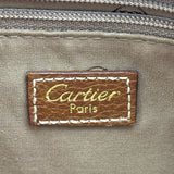 カルティエ Cartier マルチェロ ブラウン レザー レディース ハンドバッグ
