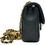 シャネル CHANEL ミニフラップバッグ18 AS3457 ブラック ゴールド金具 ラムスキン レディース ショルダーバッグ