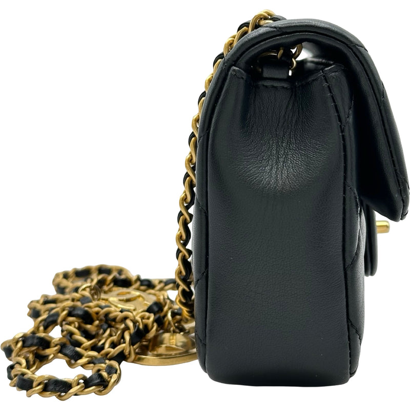 シャネル CHANEL ミニフラップバッグ18 AS3457 ブラック ゴールド金具