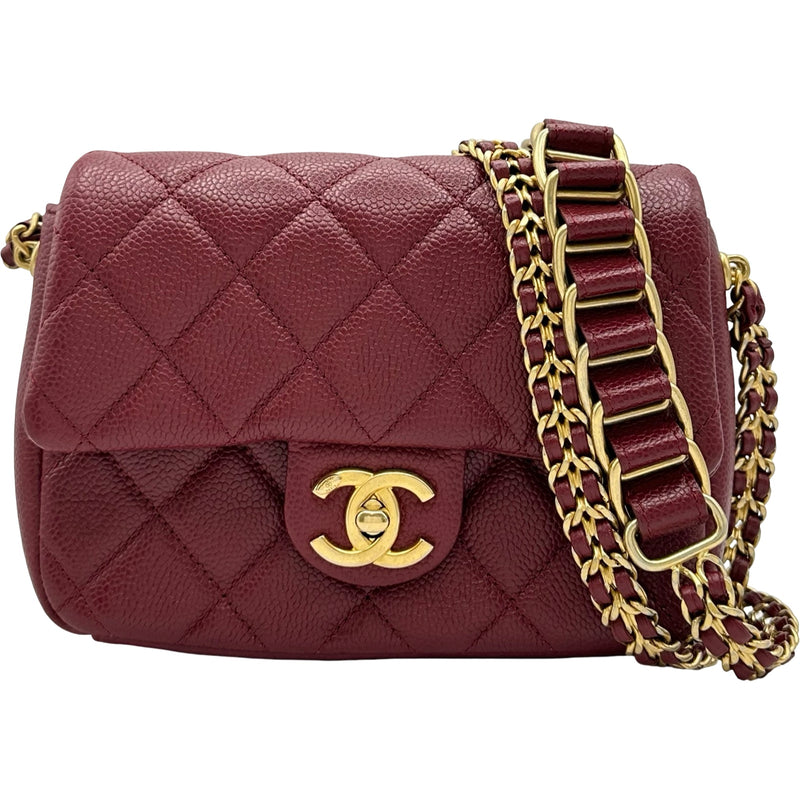 CHANEL マトラッセ ショルダーバッグ ボルドー タッセル付 シャネル CHANEL マトラッセショルダーバッグ ボルドー ゴールド金具