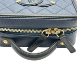 シャネル CHANEL CCフィリグリースモールバニティショルダーバッグ A93342 26番台 ネイビー ゴールド金具 キャビアスキン レディース ショルダーバッグ