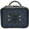シャネル CHANEL CCフィリグリースモールバニティショルダーバッグ A93342 26番台 ネイビー ゴールド金具 キャビアスキン レディース ショルダーバッグ