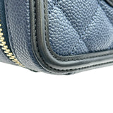 シャネル CHANEL CCフィリグリースモールバニティショルダーバッグ A93342 26番台 ネイビー ゴールド金具 キャビアスキン レディース ショルダーバッグ