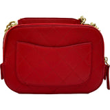 シャネル CHANEL ココマーク2WAYカメラバッグ 27番台 レッド ゴールド金具 キャビアスキン レディース ショルダーバッグ