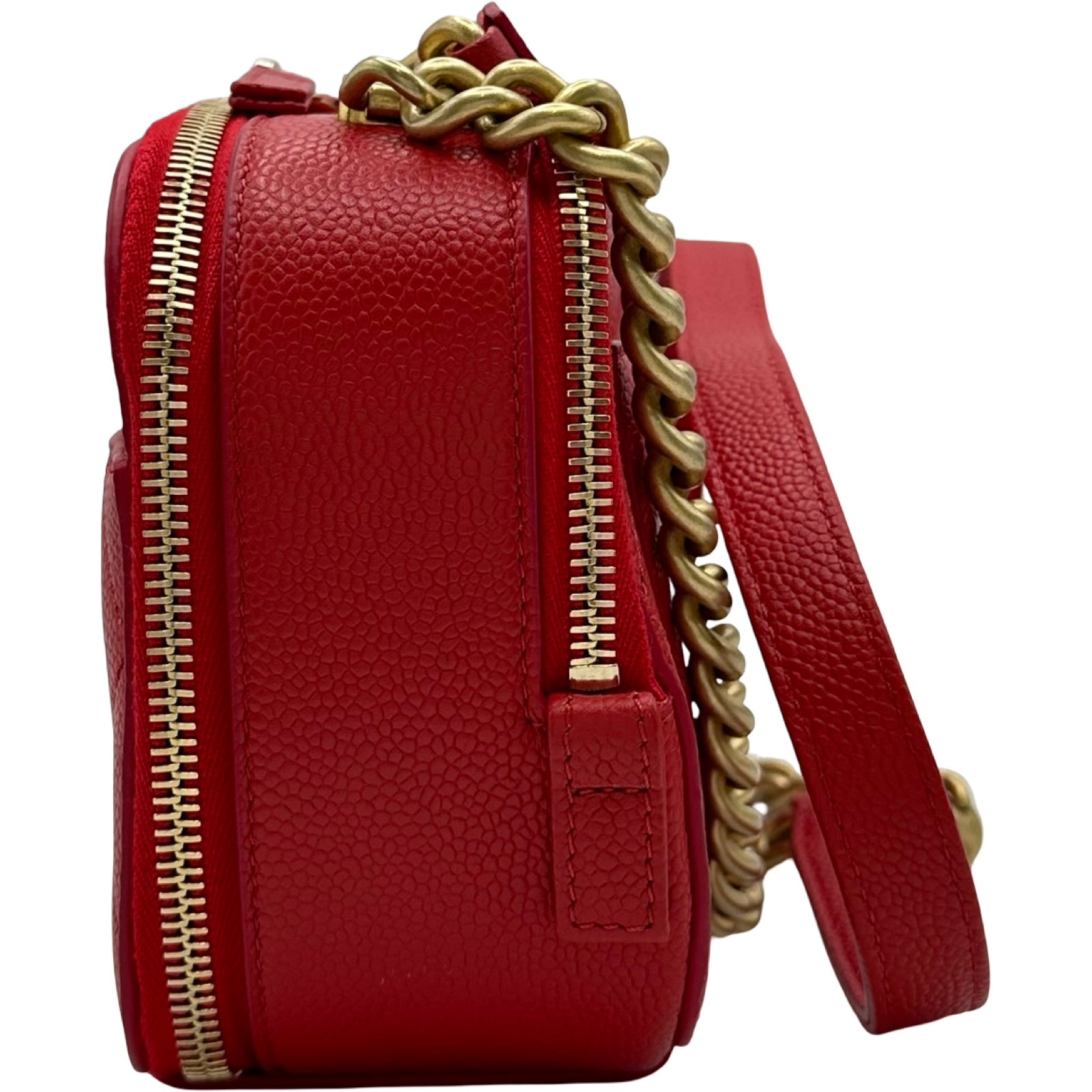 シャネル CHANEL ココマーク2WAYカメラバッグ 27番台 レッド ゴールド