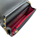 シャネル CHANEL マトラッセパールハンドルチェーンウォレット ブラック ゴールド金具 ラムスキン レディース ショルダーバッグ